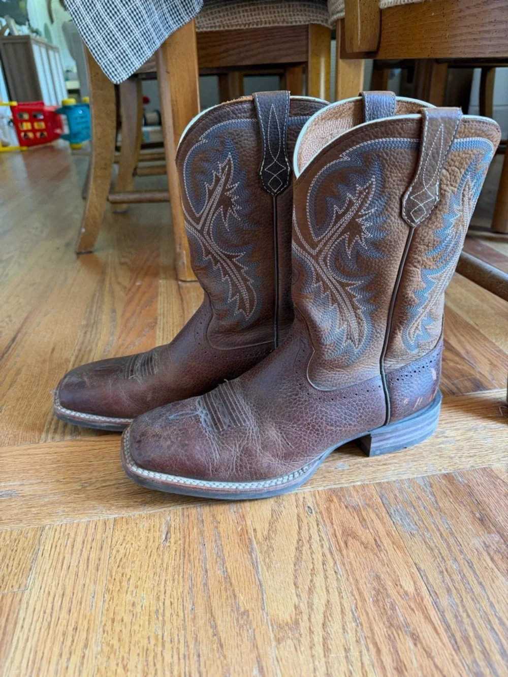 Ariat Brown Embroidered Western Leather Boots